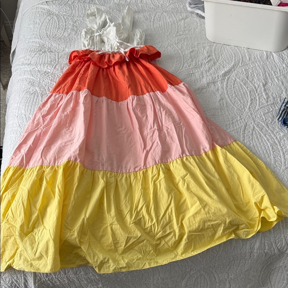 NWOT ENGLISH FACTORY White,Orange and yellow Maxi Dress in XS - Picture 6 of 10
